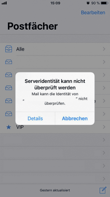 Serveridentität Kann Nicht überprüft Werden Ipad Safari Behebung Fehlermeldung: „Serveridentität kann nicht überprüft werden